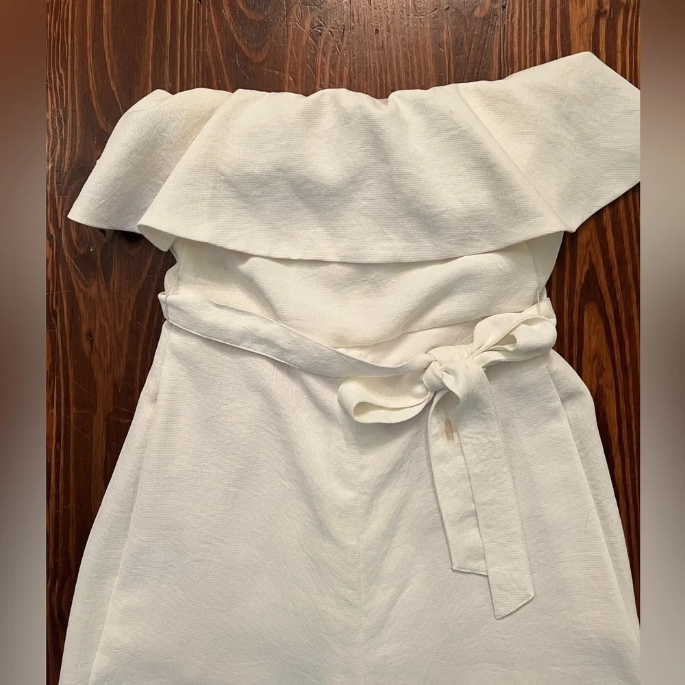 BABATON ARITIZIA Altamiro White/Off White Jumpsuit Strapless Wide Leg Cropped - Picture 6 of 12